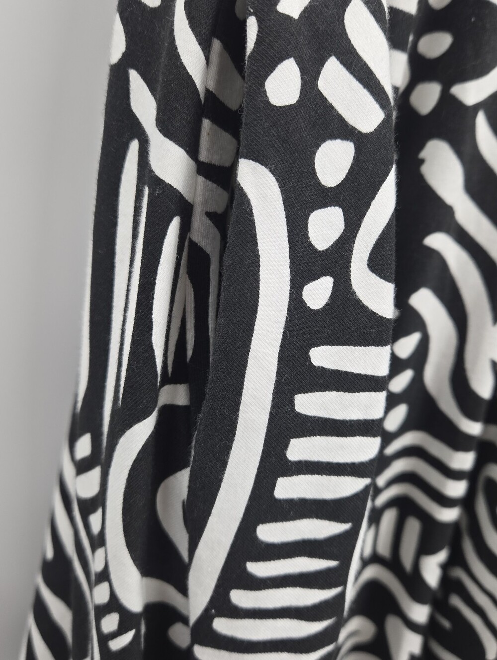 Nooworks Dress Black  White Sleeveless Ripple Print Midi Pockets - Picture 7 of 13